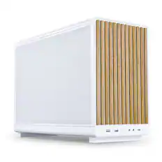 Front. Lian Li - A3-mATX-WD-Micro Chassis-No Fans Included for M-ATX, ITX Motherboard-DAN Cases Collaboration-Wood Front Panel(A3W-WD) - white.