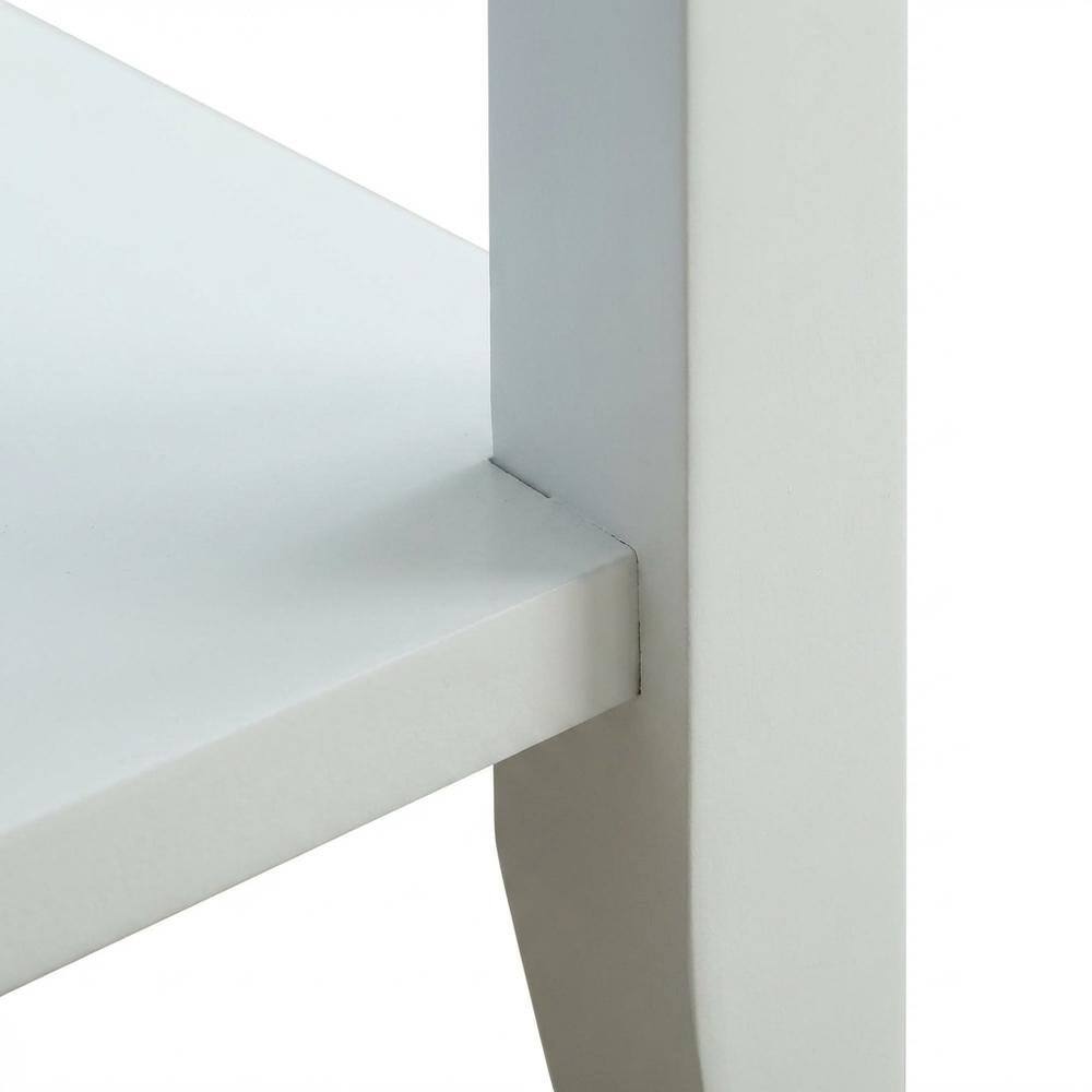 Left. FurniFact - Wooden End Table with Drawer and Shelf for Living Room Use - White.