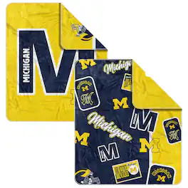 Logo Brands - Michigan Wolverines 50- x 60- Dream Weave Throw Blanket - Navy