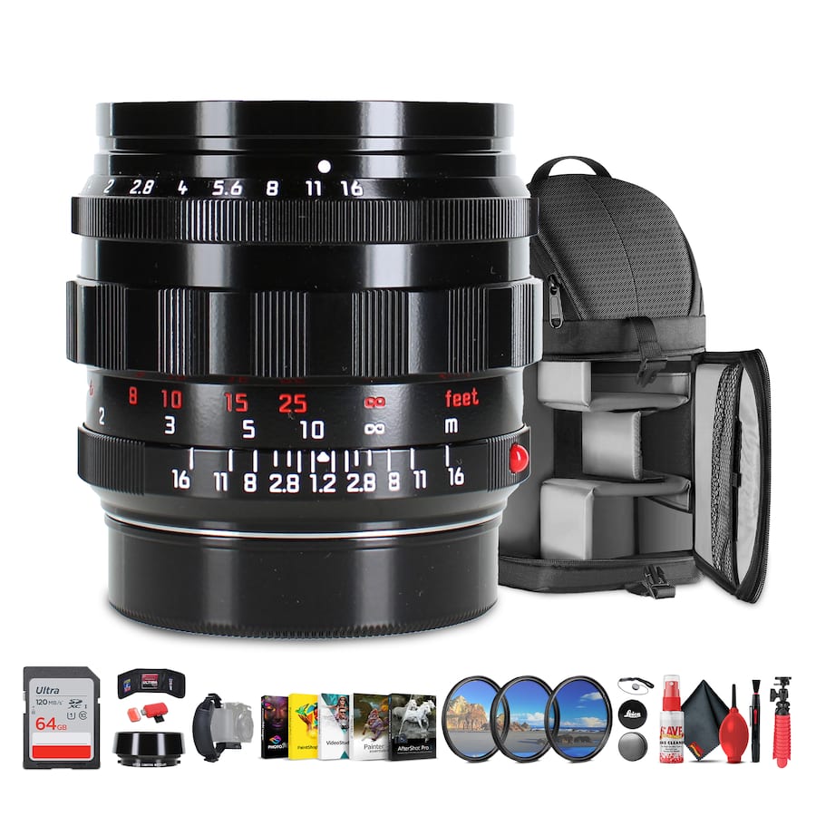 Bundle Leica Noctilux M 50mm f/1.2 ASPH. Lens (Glossy Black) | Ultra ...
