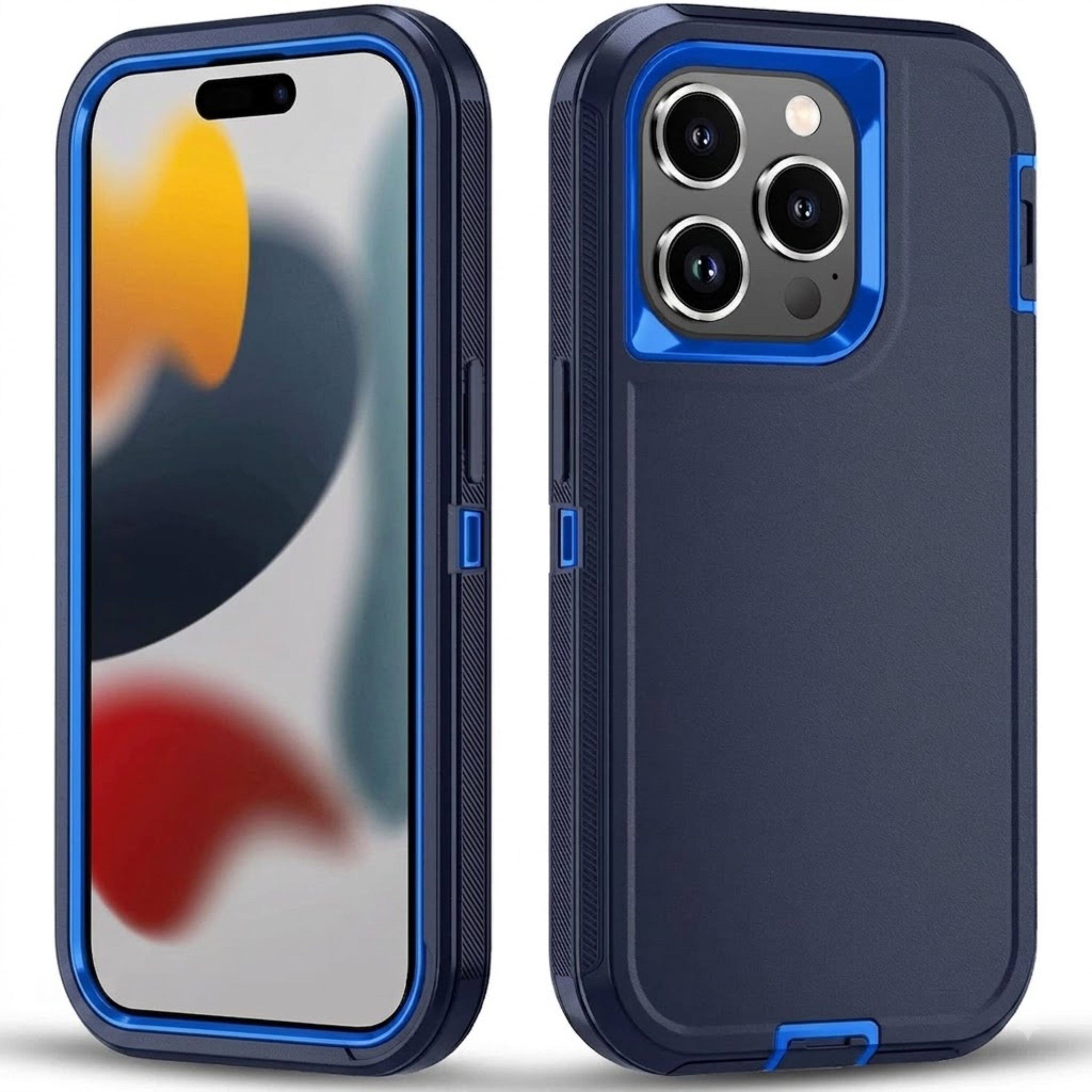 Front. Kitcheniva - Heavy Duty Shockproof Phone Cover For iPhone 14 Pro Max Navy - Navy Blue.