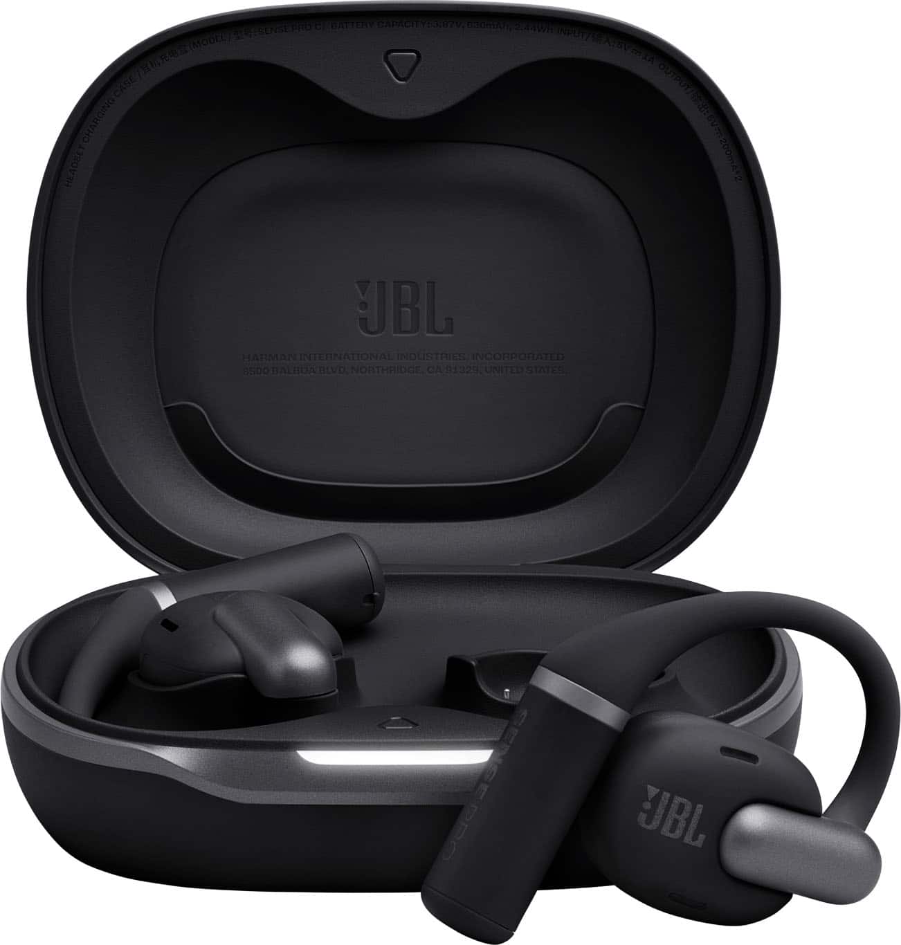 PRO  
BATTERY CAPACITY: 3.87Wh, 3.07V, 3.0740Jm, .44Wh  
ARESENSE: SENSEPRO CI  
INPUT: 5V, 630mAh, 2.44Wh  
OUTPUT: CHARGING HEADSET 200mA*2  
MODEL: 01/50  
JBL HARMAN INTERNATIONAL INDUSTRIES INCORPORATED  
8500 BALBOA BLVD, NORTHIDGE, CA 91329, UNITED STATES