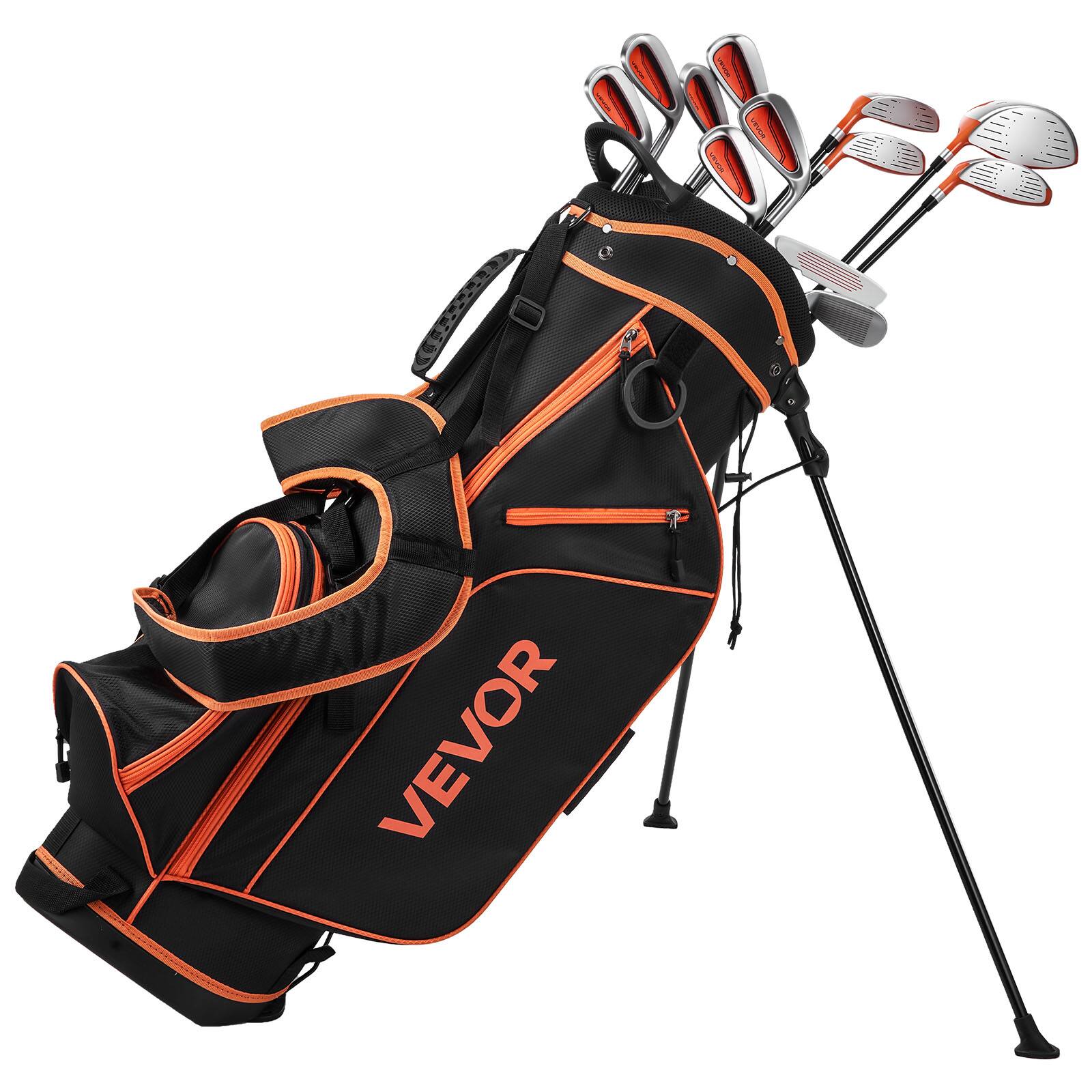 VEVOR - Golf Club Set, 12 Pieces Women's Golf with 460CC #1 Driver, #3 & 5 Fairway Wood, #4 Hybrid, #5/#6/#7/#8/#9/#PW/#SW Irons - Black,Orange