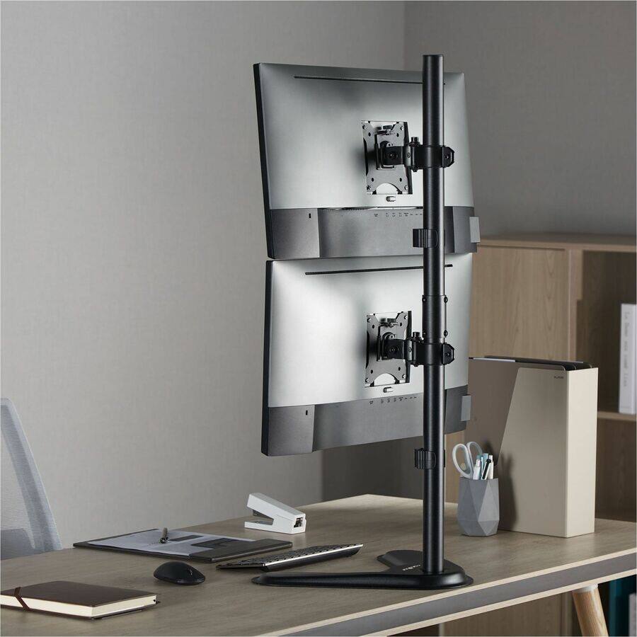 Alt View 1. Rocstor - Rocstor ErgoReach Mounting Pole for Monitor - Black - Vertical - Height Adjustable - 2 Display(s) Supported - 17" to 32" - Black.