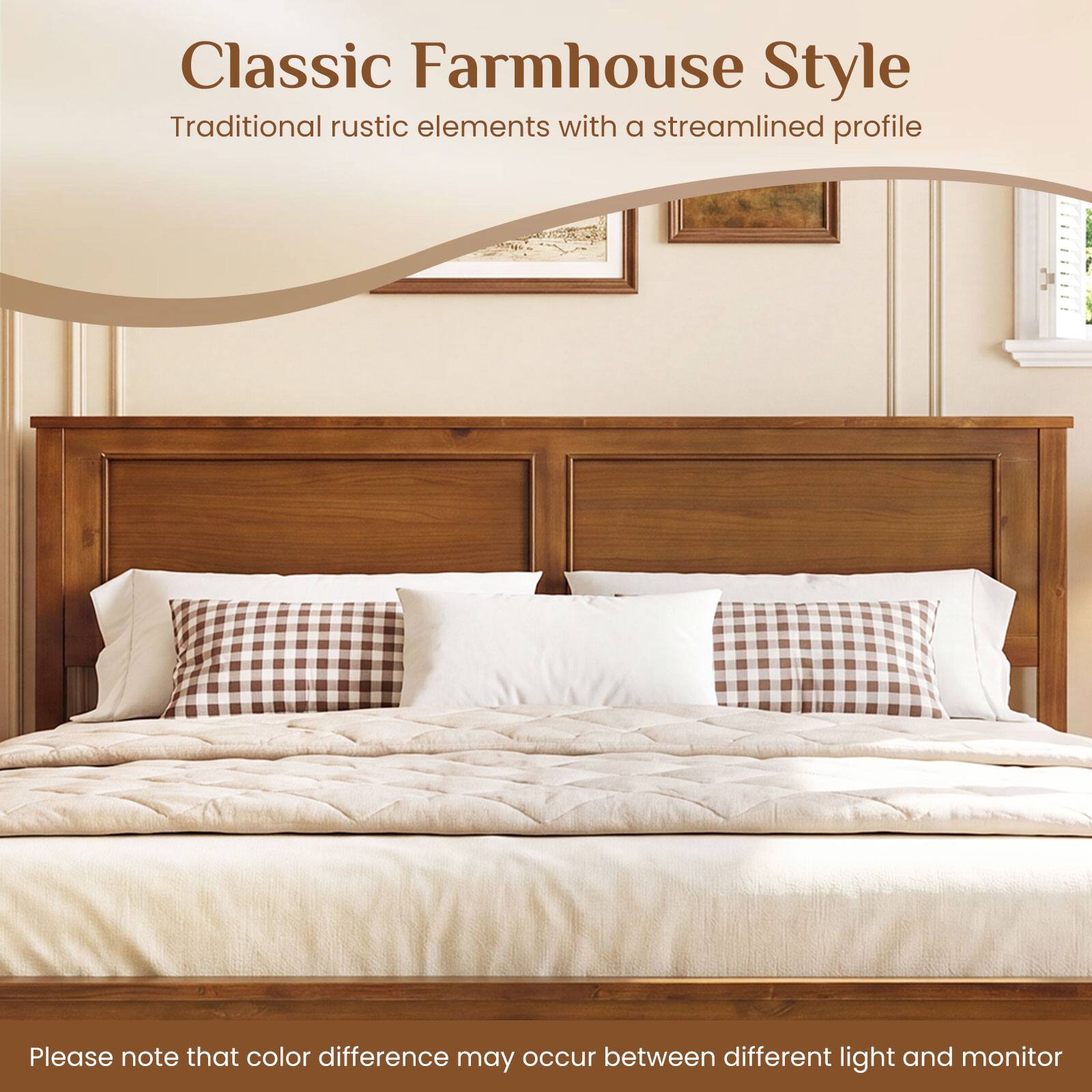 Classic Farmhouse Style  
Traditional rustic elements with a streamlined profile  

Please note that color difference may occur between different light and monitor.