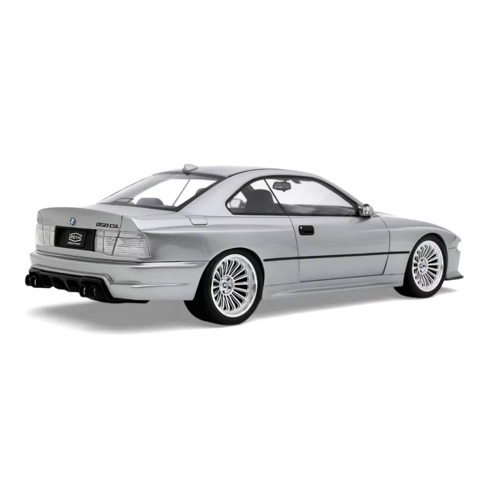 Alt View 4. Otto Mobile - 2024 BMW Reyn Speed Shop 858 CSL "Designed by JONSIBAL" Chrome Shadow Metallic 1/18 Model Car by Otto Mobile.