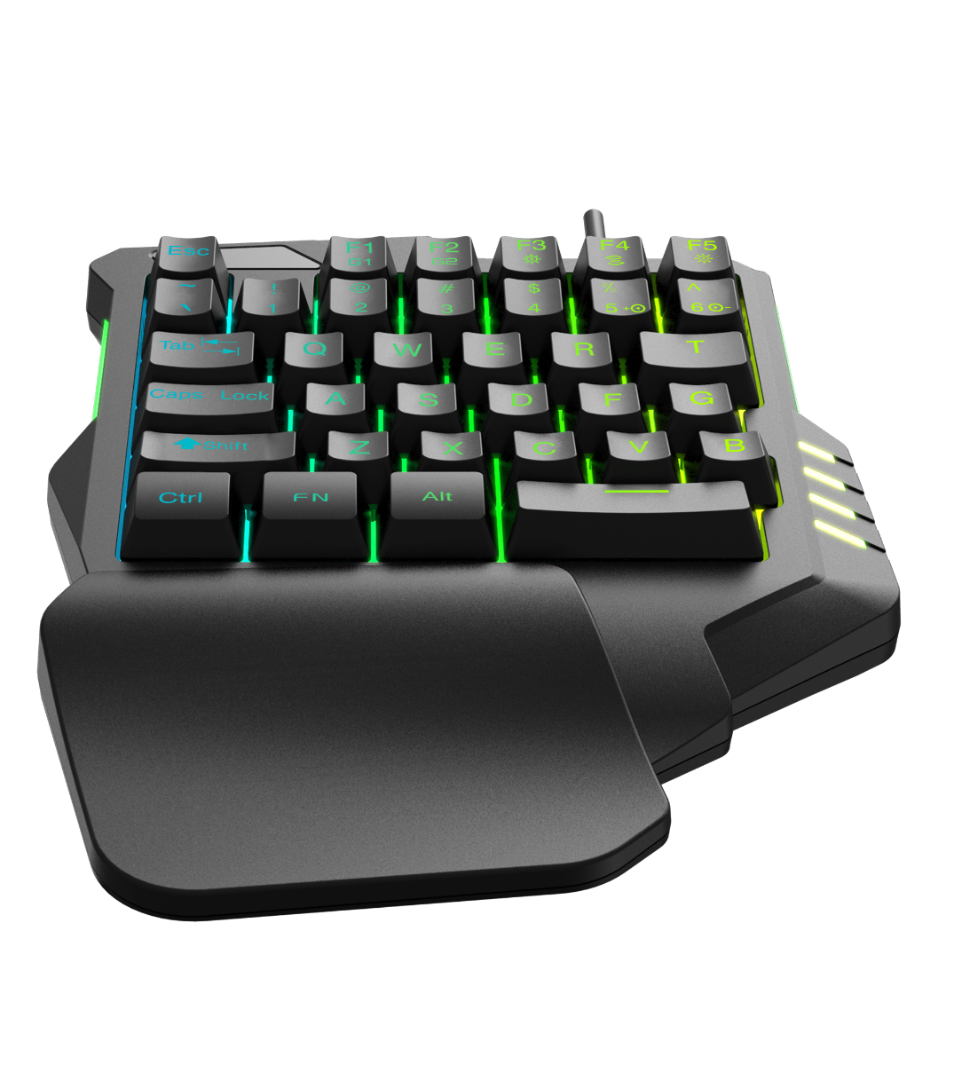 Esc F1 F2 F3 F4 F5 F6 F7 F8 F9 F10 F11 F12  
1 2 3 4 5 6 7 8 9 0 - = Delete  
Tab Q W E R T Y U I O P [ ] \  
Caps Lock A S D F G H J K L ; ' Enter  
Shift Z X C V B N M , . / Shift  
Ctrl FN Alt Spacebar