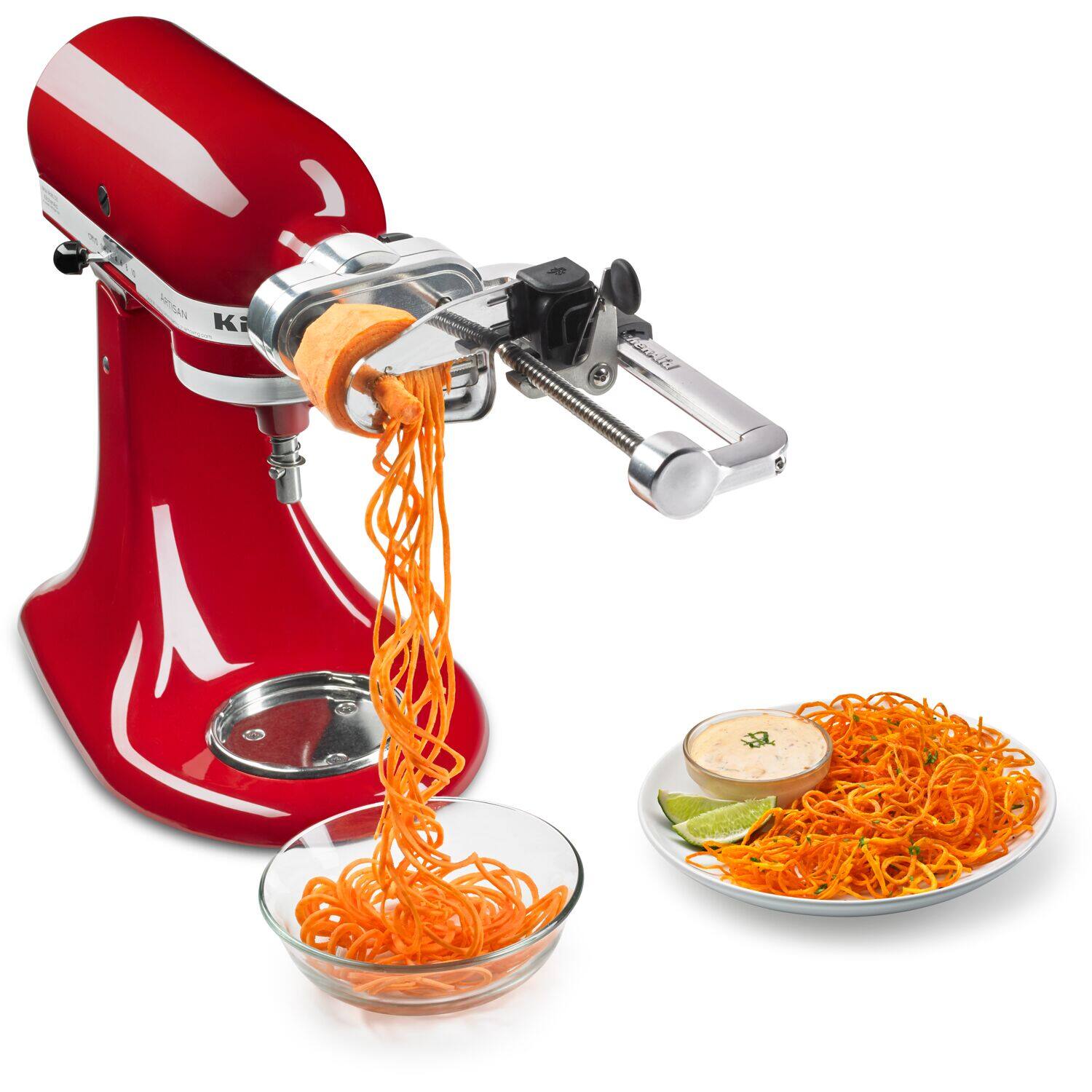 Alt View 4. KitchenAid - 7 Blade Spiralizer Plus Attachment with Peel, Core and Slice Capabilities for KitchenAid Stand Mixers - Stainless.