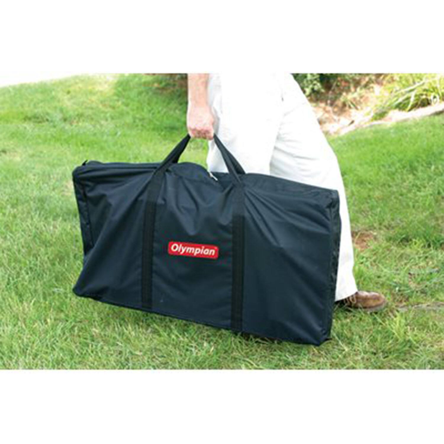 Alt View 7. Camco - Camco Deluxe Folding Outdoor Steel Grill Table with Side Tables, Hooks, and Case - Silver.