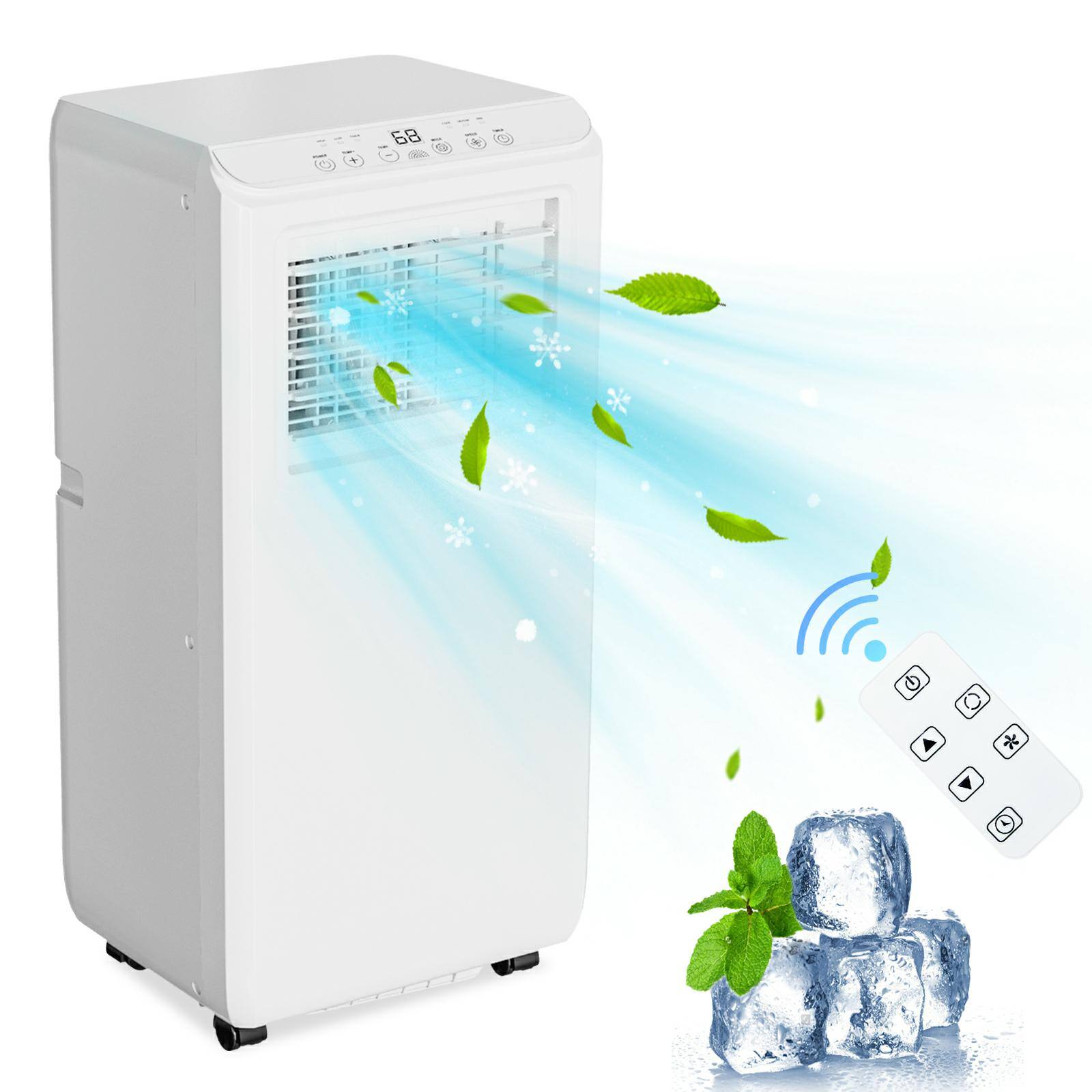 Front. Acekool - 8000 Btus Free Standing Portable Air Conditioner for Home, Office, Dorm - White.