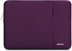 Front. mosiso - 13 inch Laptop Sleeve with Pocket, Polyester Vertical Case for MacBook Air/Pro/Neo 13 inch A18/M5/M4/M3/M2/M1 2026-2016 - Magenta Purple.