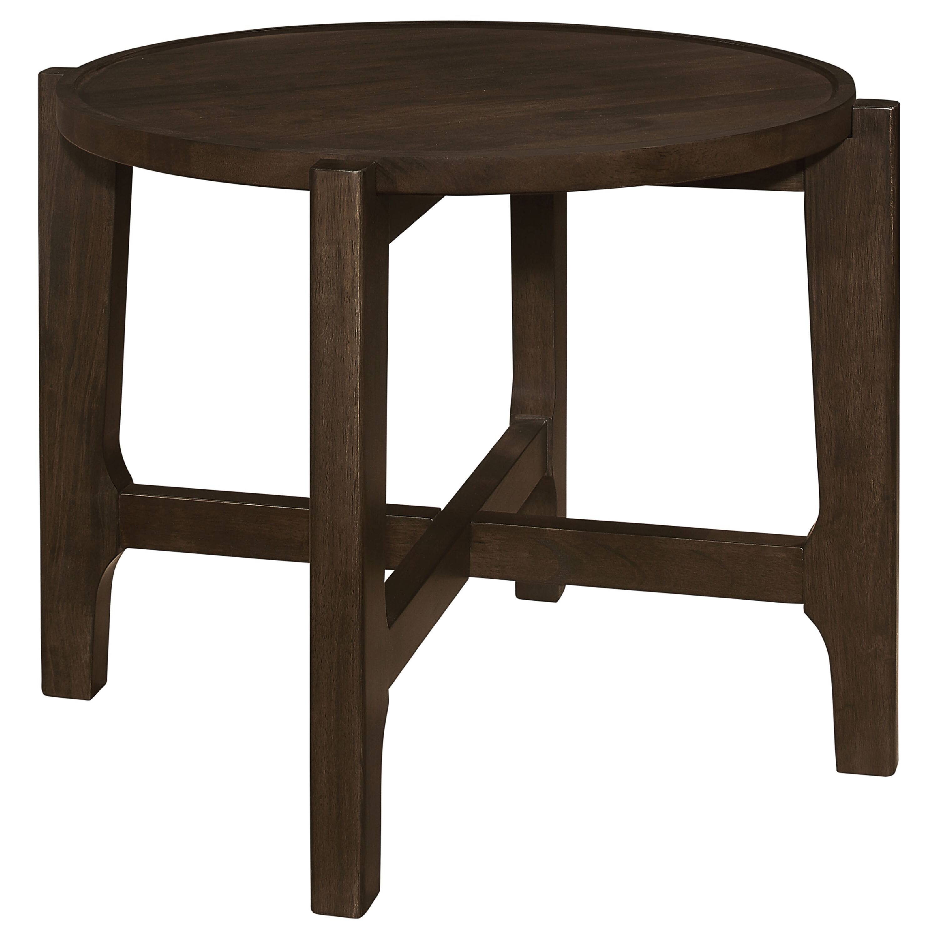 Alt View 1. Manhattan Lane - Katie 2Pc Coffee and End Table Set, X-cross Base, Solid Wood - Brown, Black.