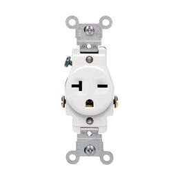 Leviton - Single Receptacle Outlet Commercial Specification Grade 20A 250V NEMA 6-20R 5821-W - White