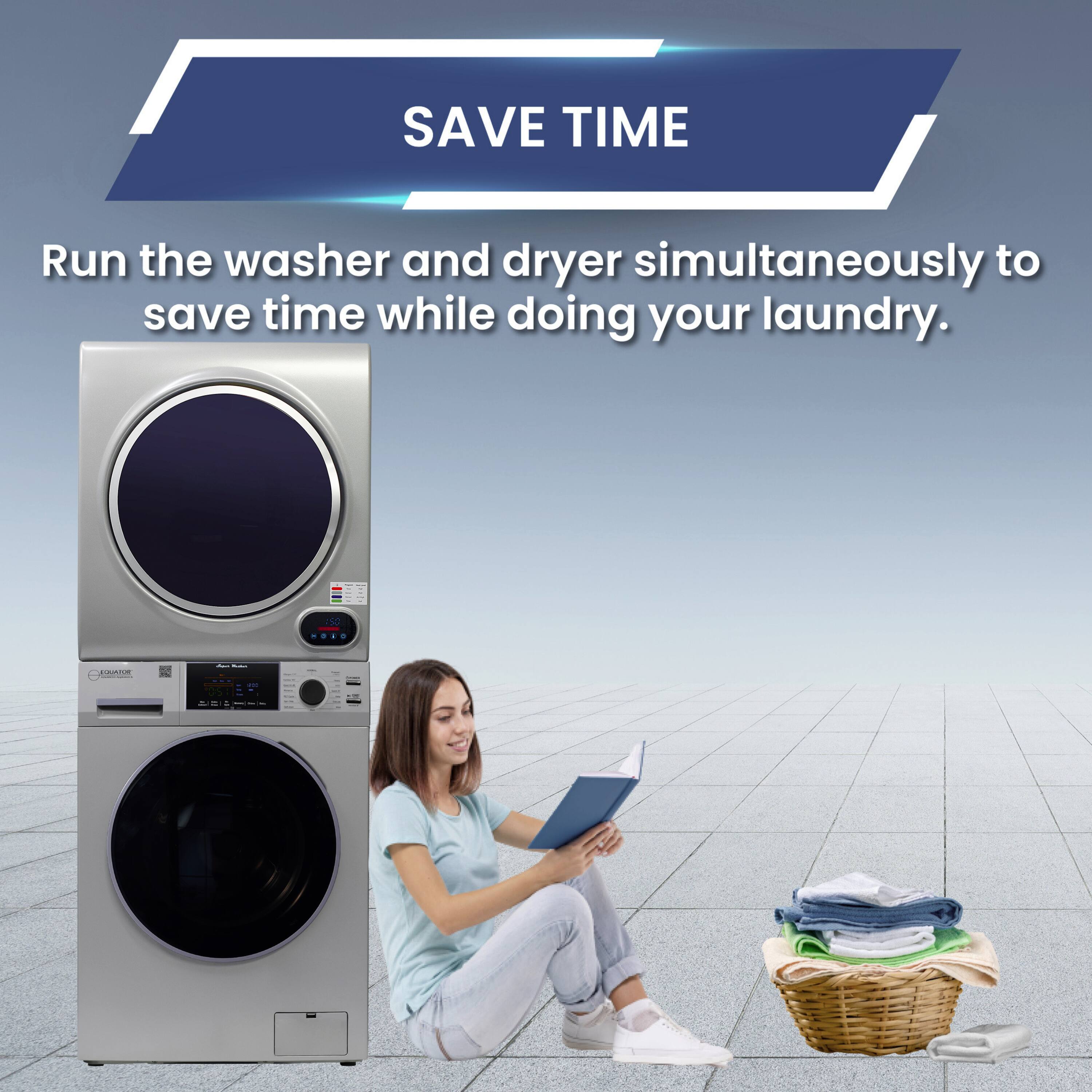 SAVE TIME

Run the washer and dryer simultaneously to save time while doing your laundry.