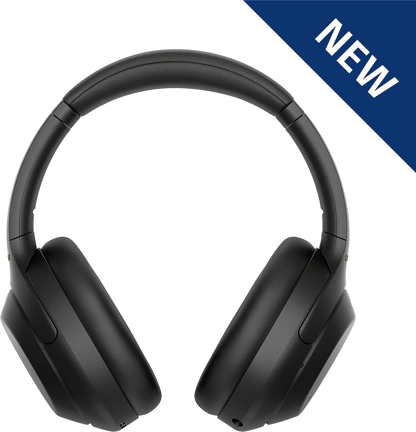 Back. Sony - Sony WH-1000XM4 Wireless Leading Noise Canceling Overhead Headphones with Mic, Black Bundle - Jet Black.