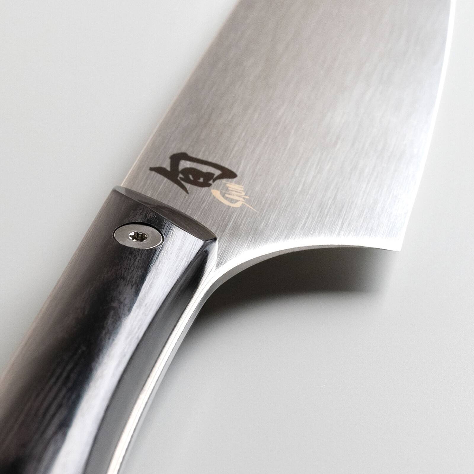 Alt View 1. Shun - Kazahana Santoku Knife, 7 Inch - Silver.