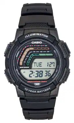 Casio - Digital Resin Strap Quartz WS-1800-1AV 100M Men's Watch - Black