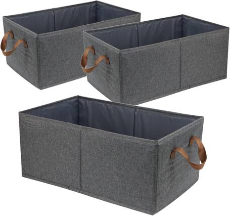 Front. RTMB - Large Storage Bins 3pk – Foldable, Sturdy Fabric Boxes for Closet/Shelf.