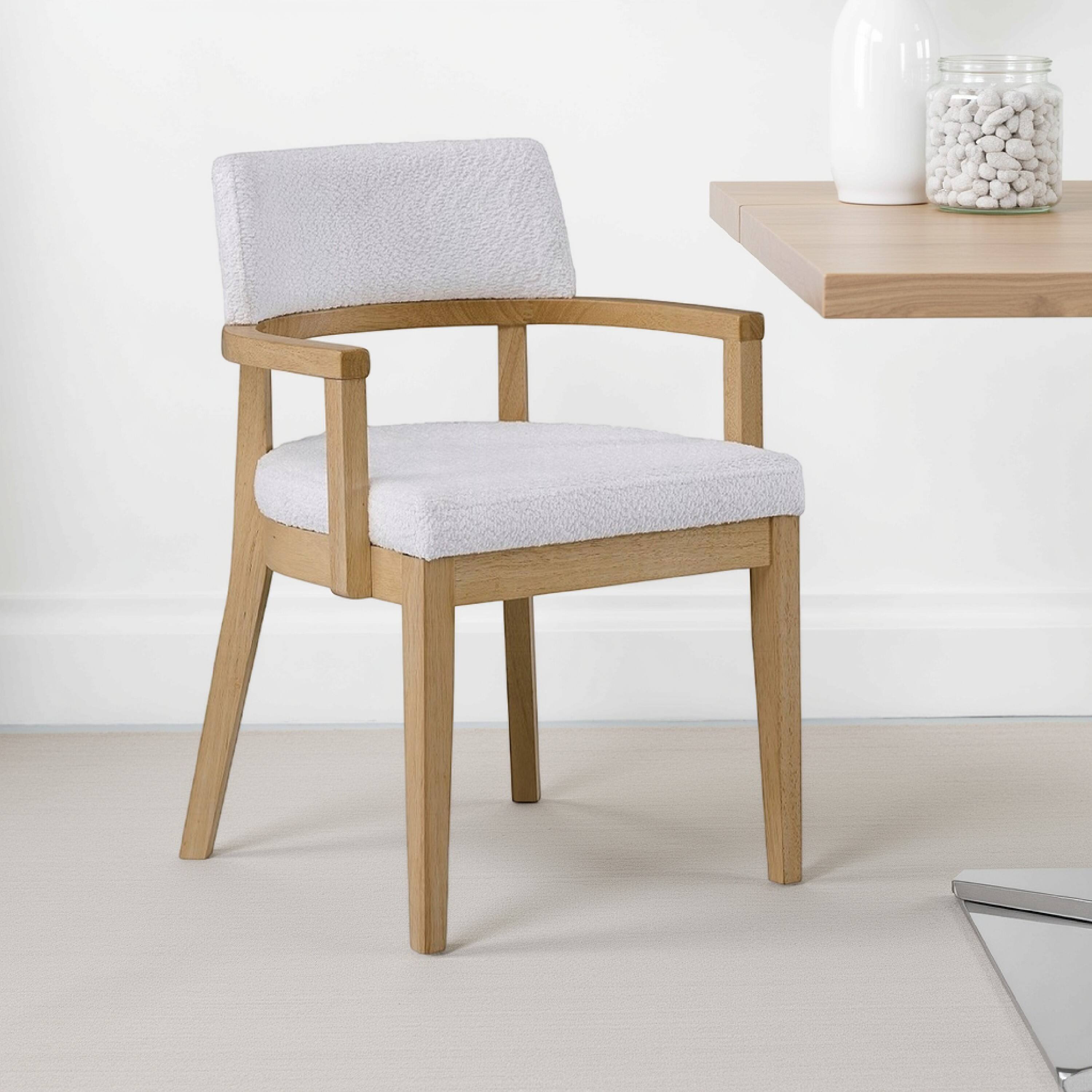 Alt View 5. Manhattan Lane - Semi Dining Armchair Set of 2, Curved Cutout Back - Brown, White.