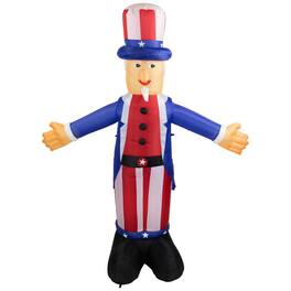 Northlight - Lighted Inflatable Uncle Sam Patriotic Outdoor Decoration - 6' - White