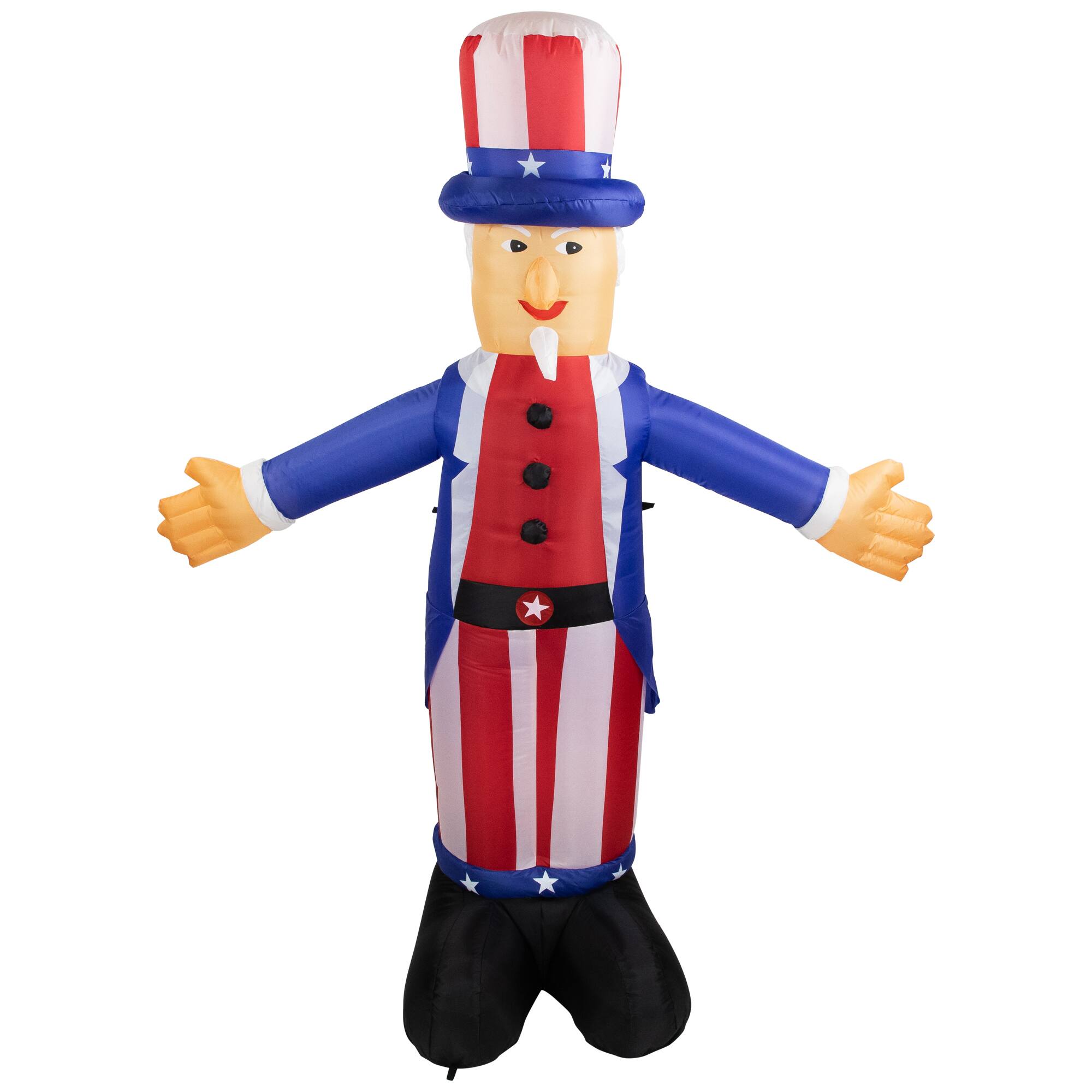 Front. Northlight - Lighted Inflatable Uncle Sam Patriotic Outdoor Decoration - 6' - White.