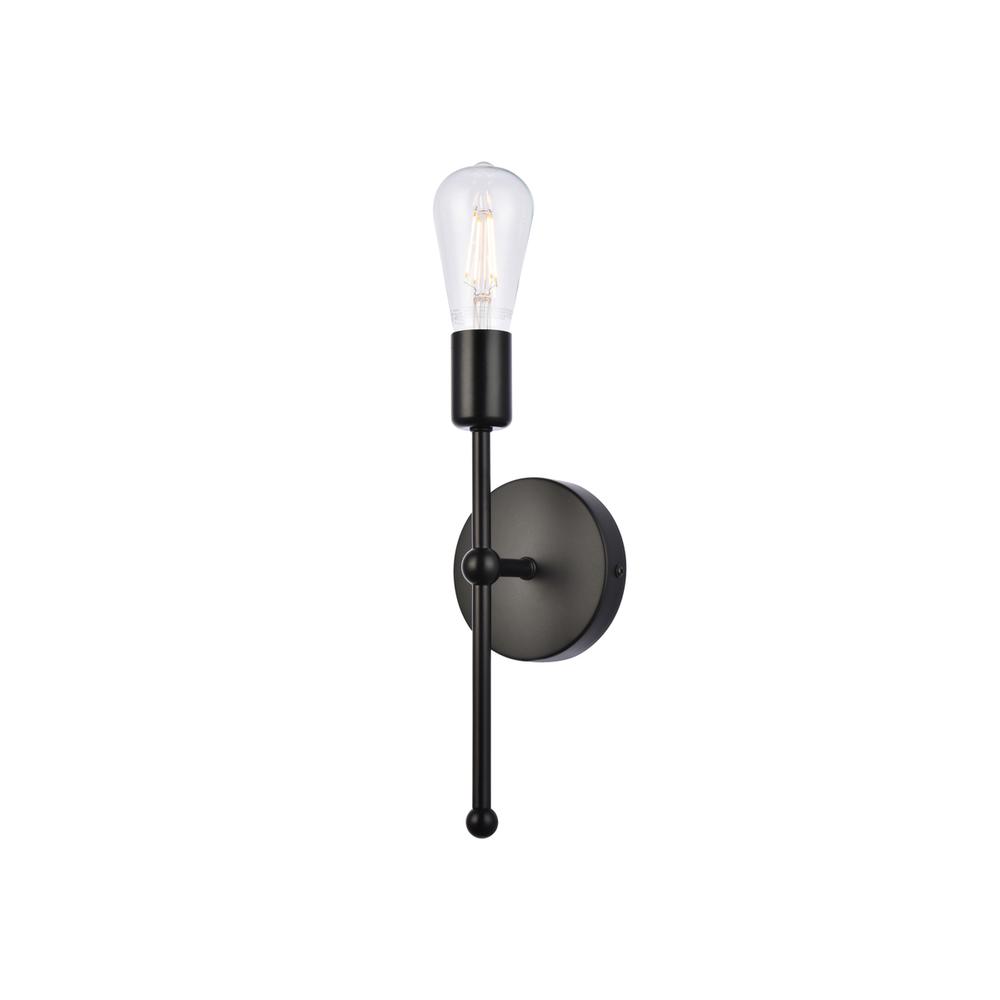 Alt View 4. Living District - Keely 1 light black wall sconce - Black.