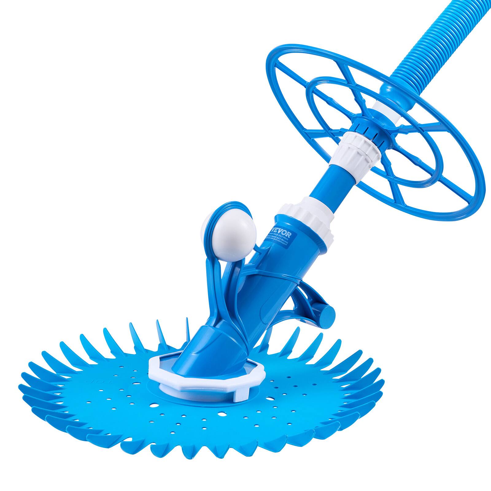 Alt View 5. VEVOR - Suction Pool Cleaner, Automatic Pool Vacuum Cleaner, Suction Side Automatic Pool Cleaner, Suction Vacuum Pool Sweeper - Blue + white.