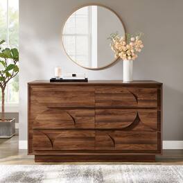 Bulwark 6-Drawer Dresser by Modway - Walnut