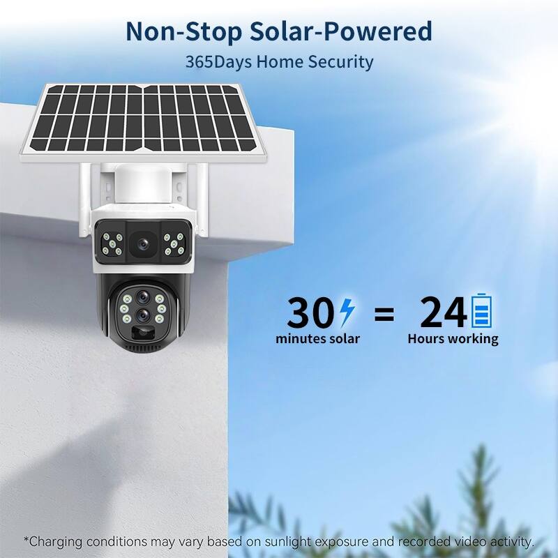 Non-Stop Solar-Powered 365 Days Home Security

30 minutes solar = 24 hours working

*Charging conditions may vary based on sunlight exposure and recorded video activity.