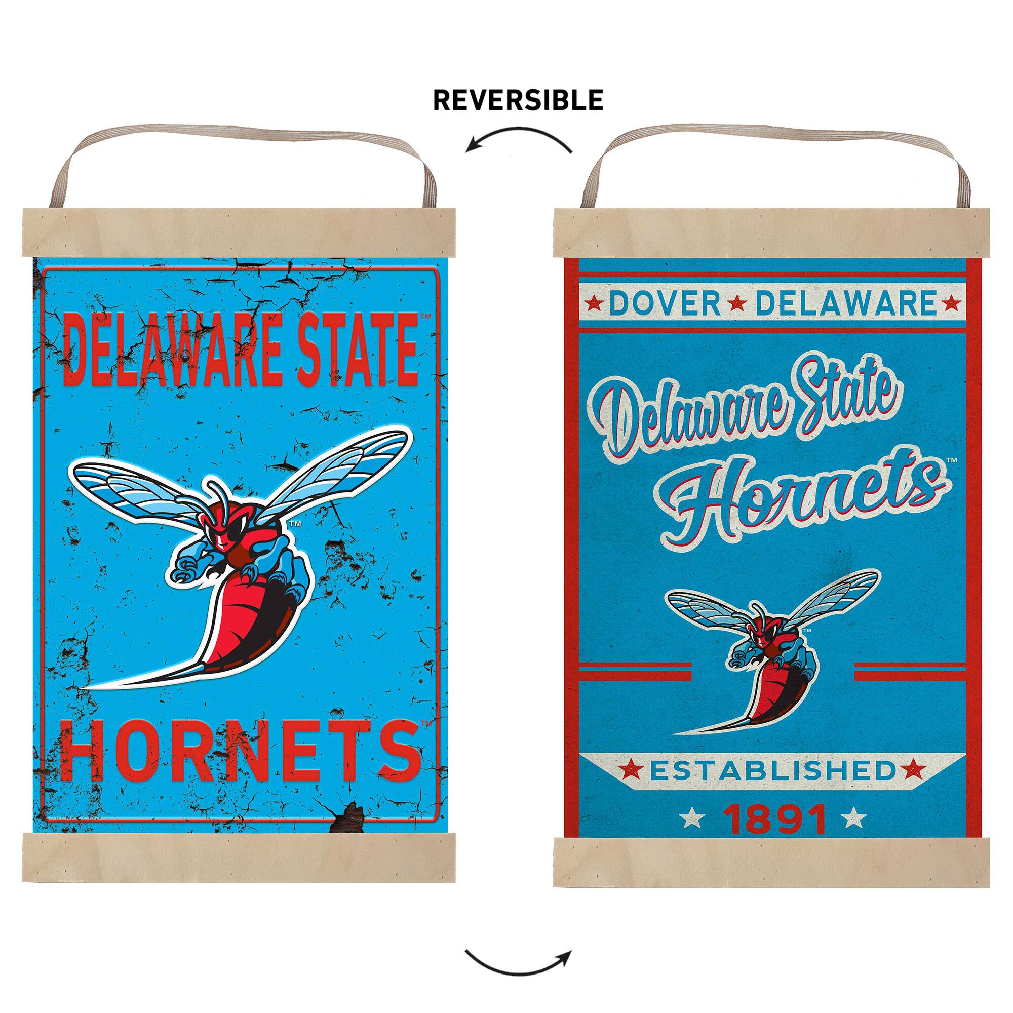 Jardine Delaware State Hornets Faux Rust Banner Sign Blue - Best Buy