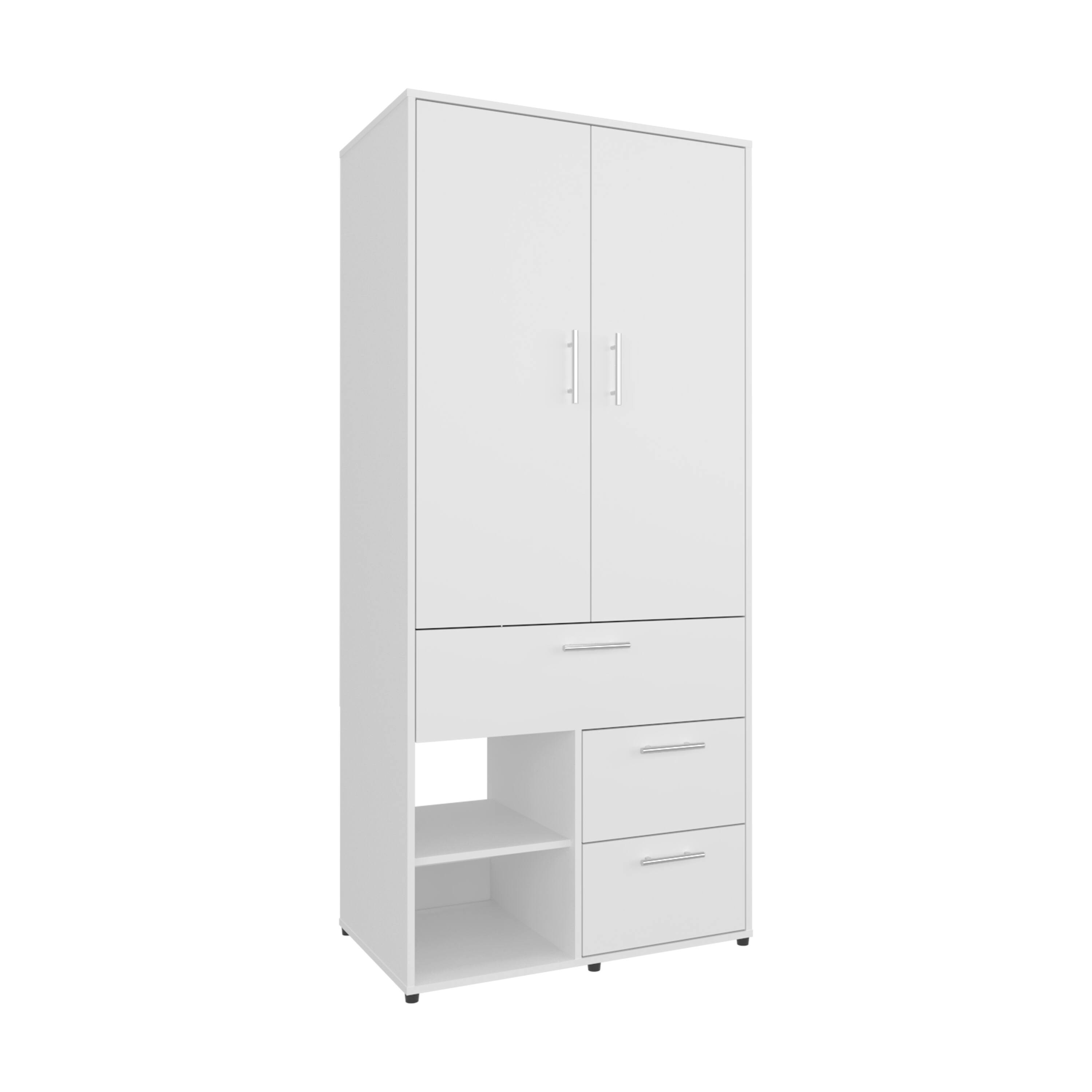 Alt View 1. TuHome - Alpine Armoire With Double Doors, Hanging Rod And Interior Shelves, Freestanding Modern Wardrobe Closet - White.