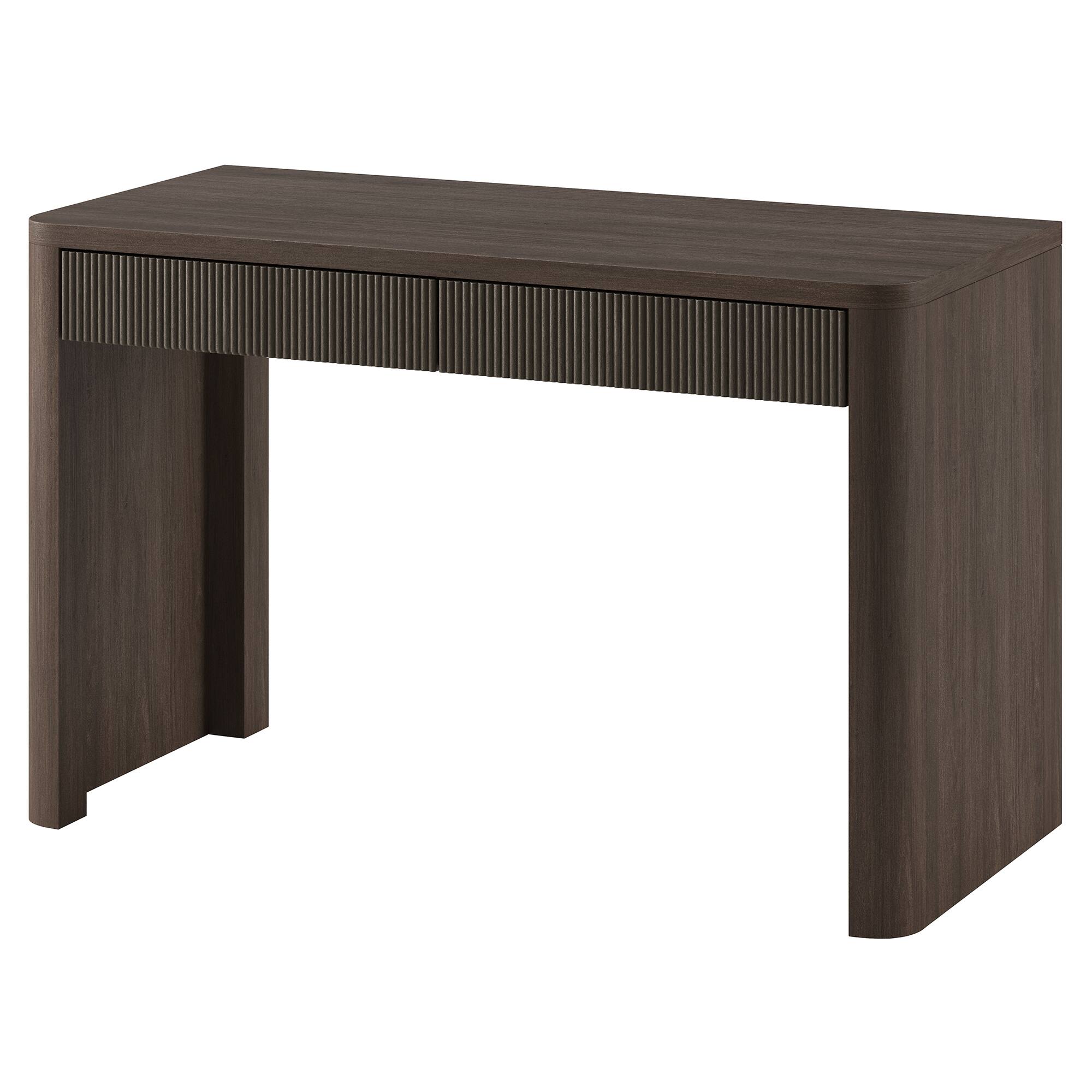 Alt View 1. Hudson&Canal - Palmera 47.5" Wide Rectangular Fluted Desk in Brown Oak - Brown.