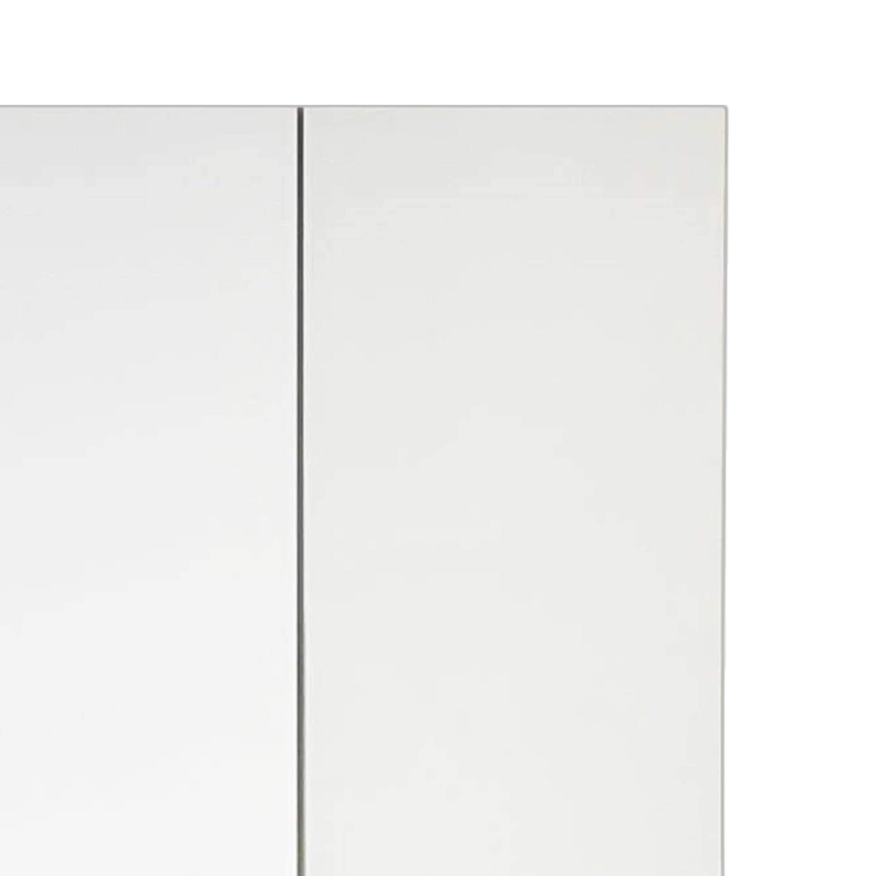 Angle. Manhattan Lane - Ely Closet Cabinet Set, Double Mirror Doors, 5 Drawers, 71 Inch, White - White and Black.