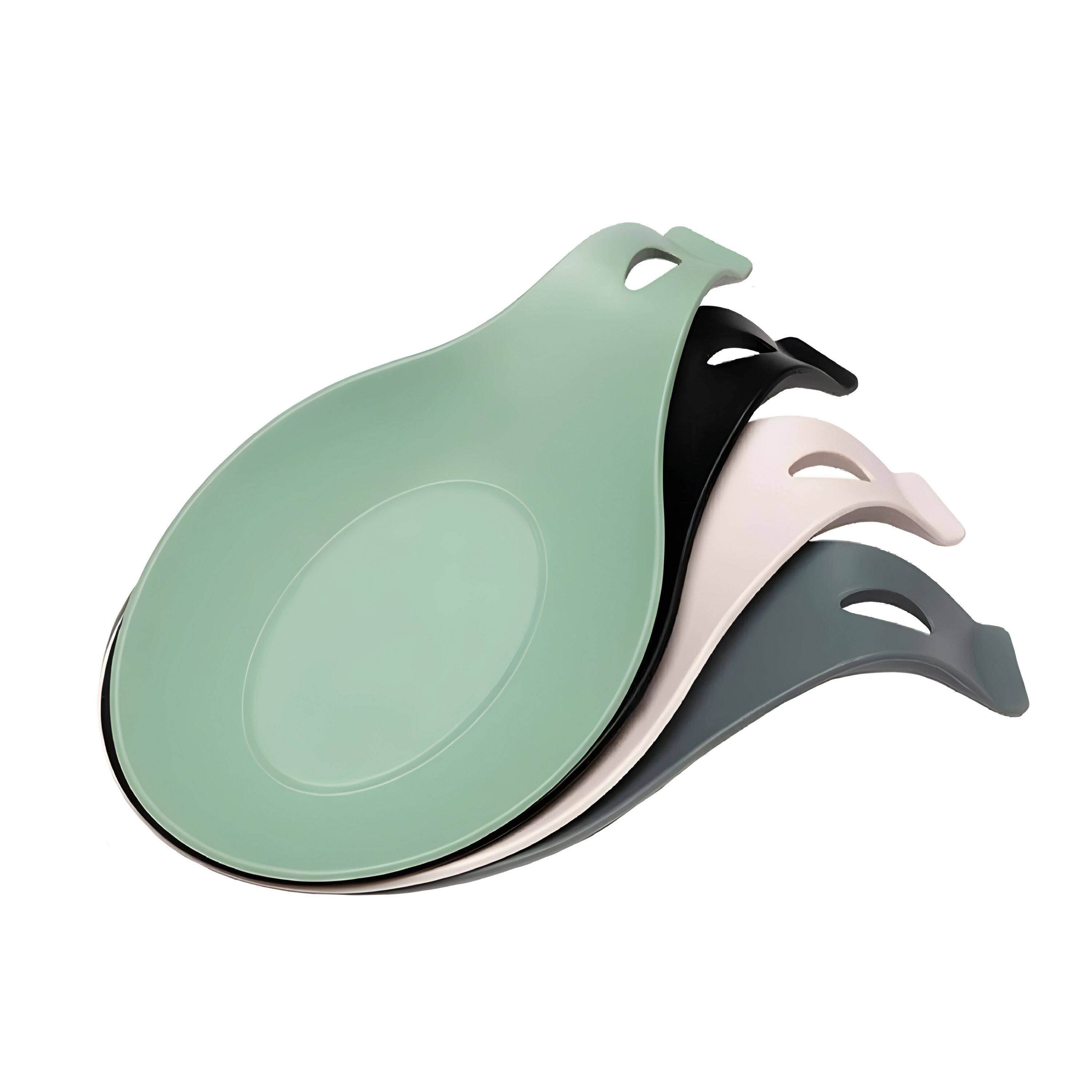 Kitcheniva - Utensil Silicone Spoon Rest Set 4 Pcs - Multicolor