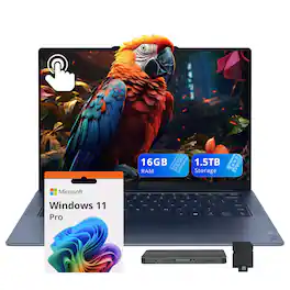 Lenovo - Yoga Slim 14.5" Touch Laptop,Snapdragon X Elite,16GB RAM,512GB SSD+1TB Dock,Backlit,Copilot+ PC,Win 11 Pro - Blue