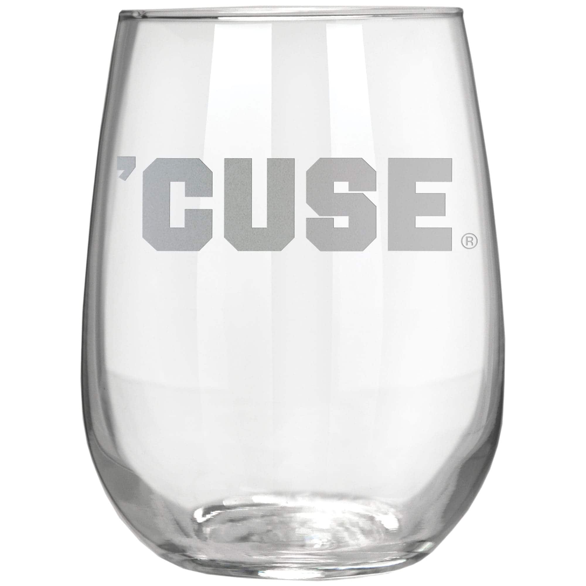 Front. Great American Products - Syracuse Orange Etched 17oz. Rally Cry Stemless Wine Glass - Multicolor.