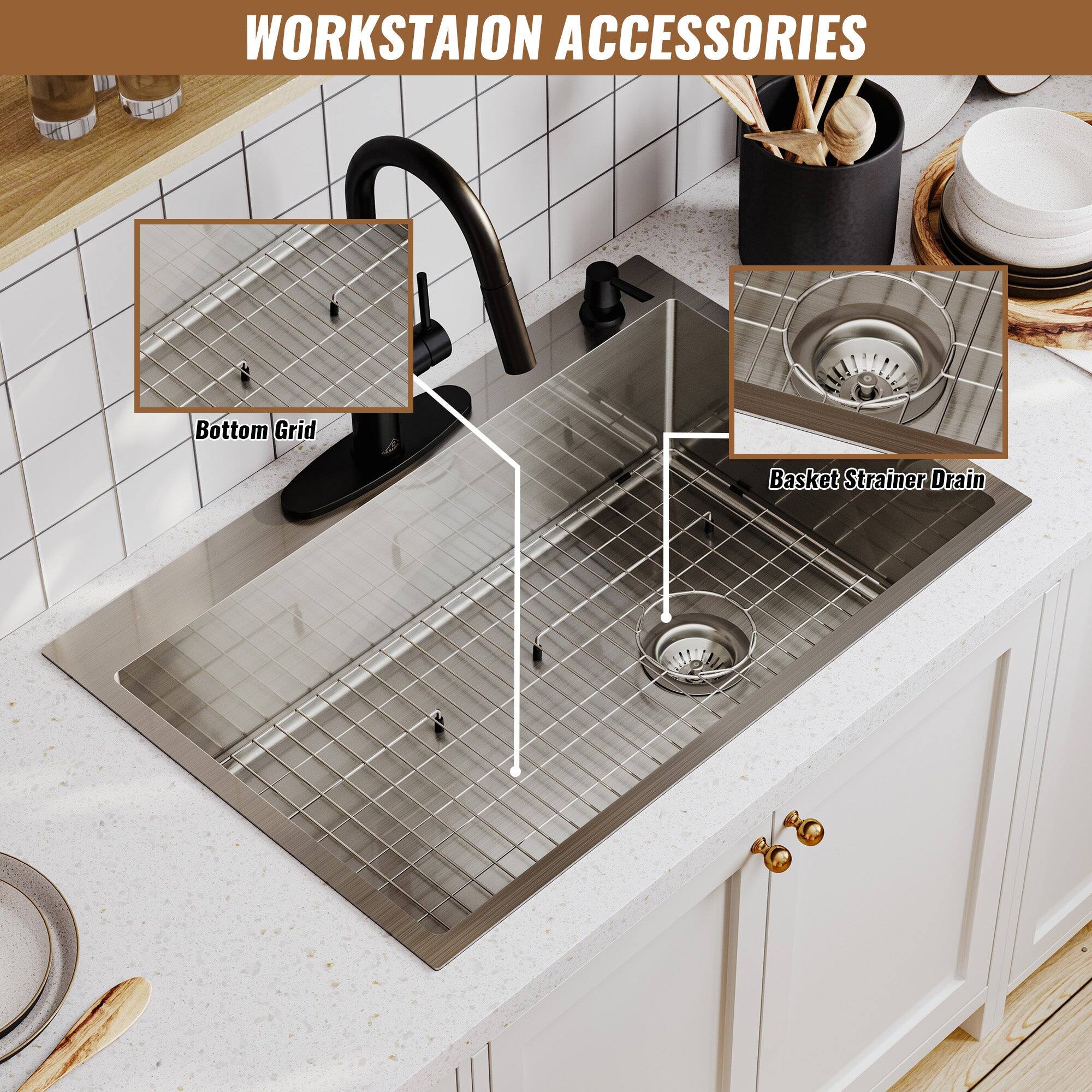 WORKSTAION ACCESSORIES
Bottom Grid
Basket Strainer Drain