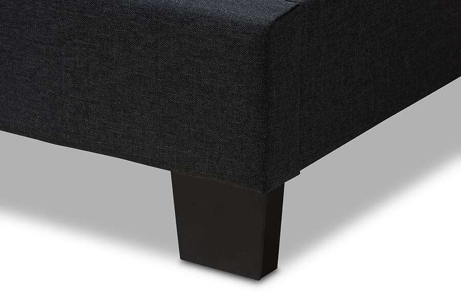 Alt View 1. Baxton Studio - Brookfield Modern and Contemporary Fabric Bed - Dark Gray.