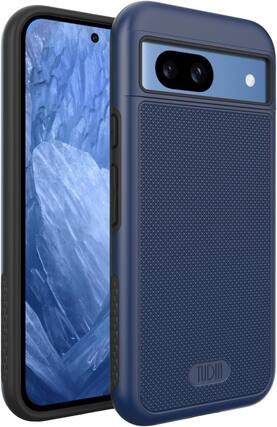 Front. TUDIA - TUDIA MergeGrip for Google Pixel 8a Case Military Grade Phone Case - Indigo Blue - Indigo Blue.