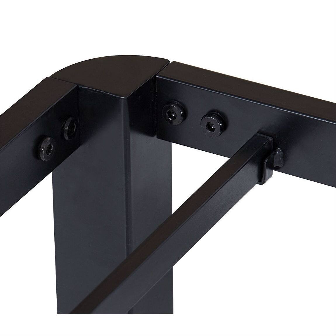 Left. Hivvago - Twin size Modern Round Edge Black Metal Platform Bed Frame - Black.