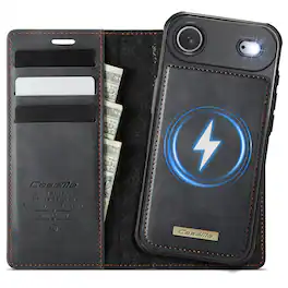 Dteck - for iPhone Air Detachable Wallet Case, 2 in 1 PU Leather Flip Folio Case with RFID Blocking Phone Cover - Black