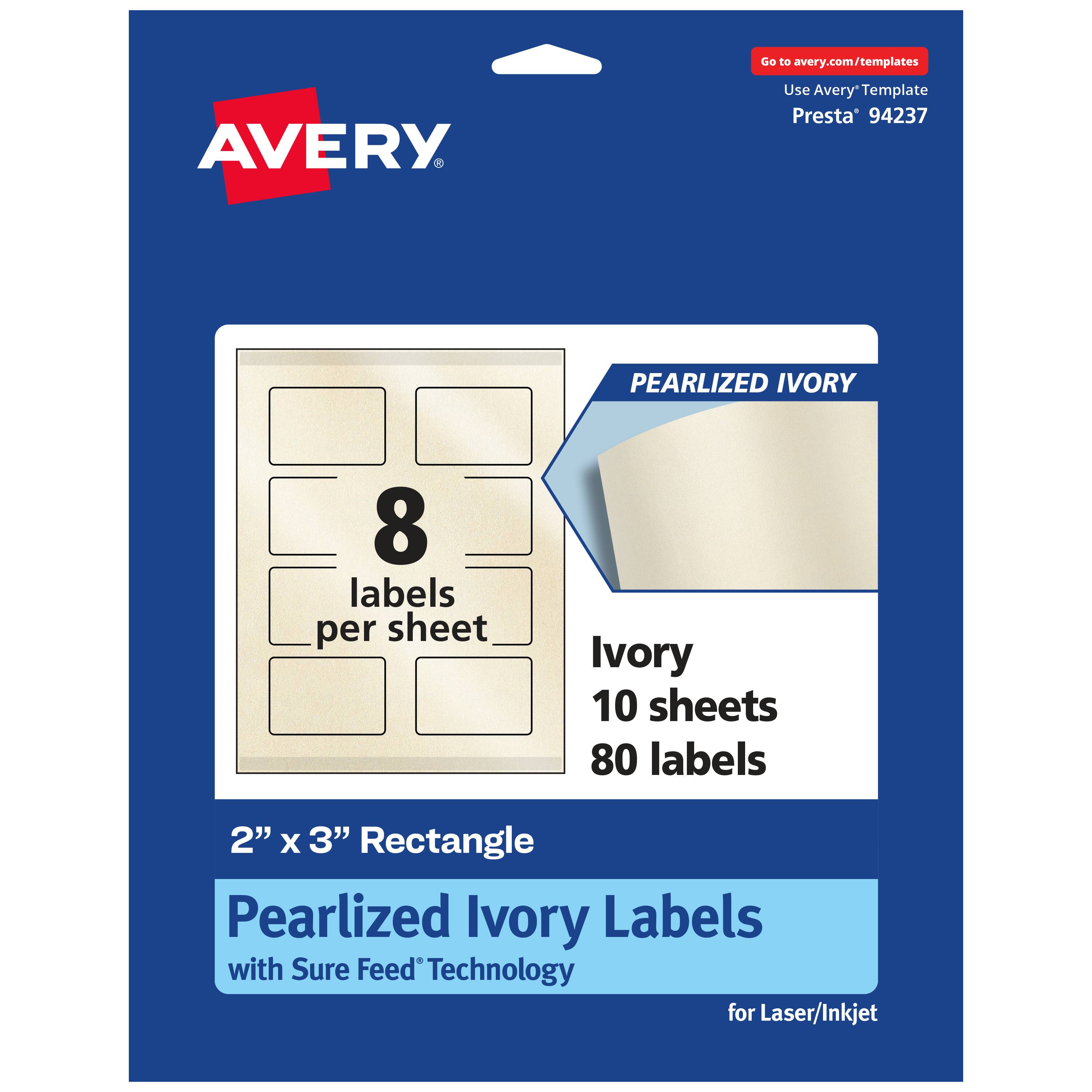 "Avery - Pearlized Ivory Rectangle Labels, 2"" x 3"", 80ct - White" price history on PriceWatchPro