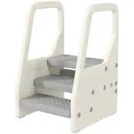 Qaba - 3 Step Toddler Tower with Handles - Gray