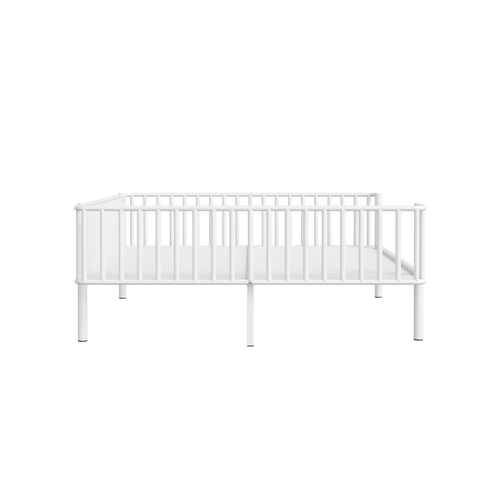 Alt View 2. Whisen - Metal Daybed Frame,Heavy-Duty Steel Platform Bed with Slat Support - White.
