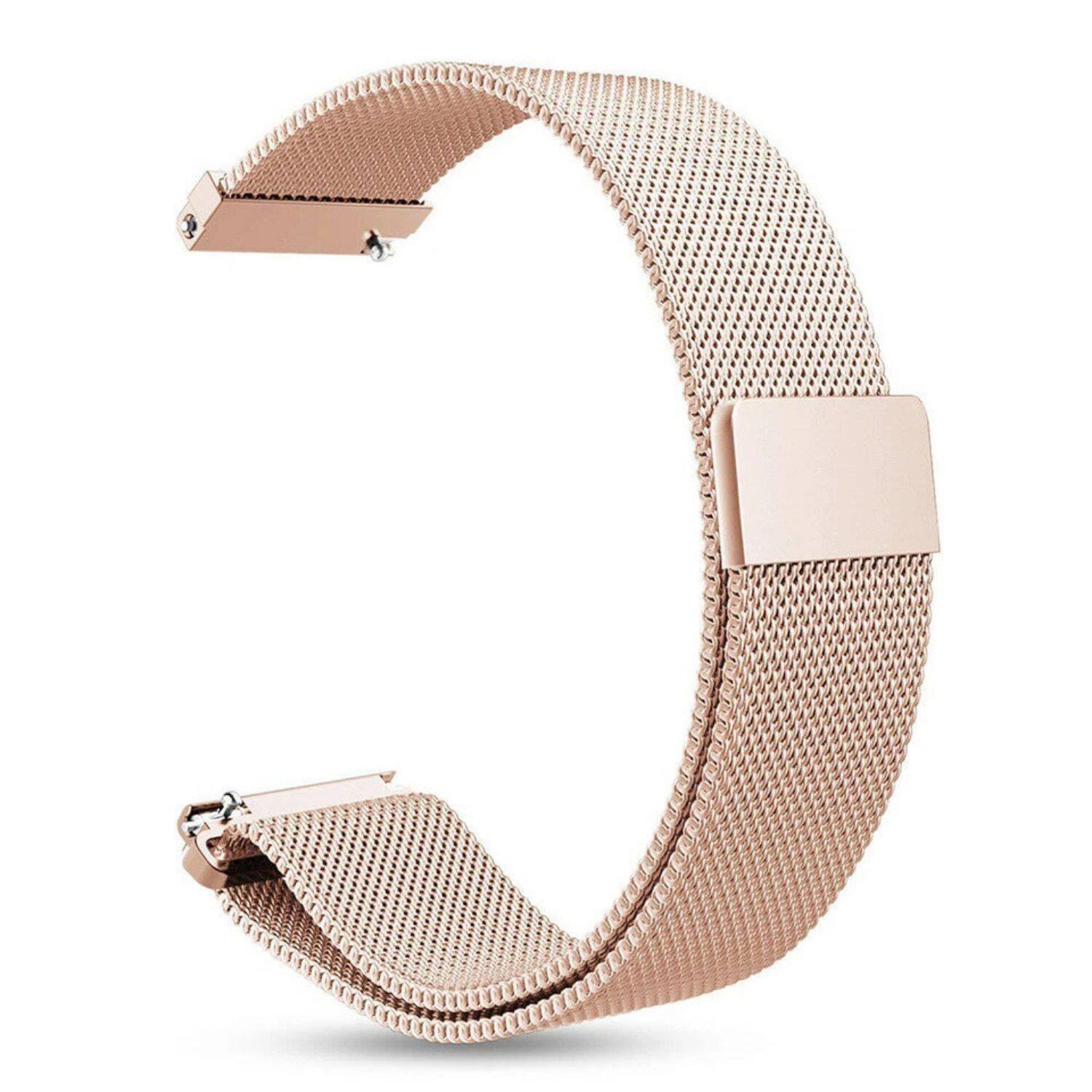 Front. Stock Preferred - Stainless Steel Mesh Watch Band for Samsung Gear S2 Classic SM-R732 & SM-R735 – Magnetic Loop Adjustable Strap - Rose.