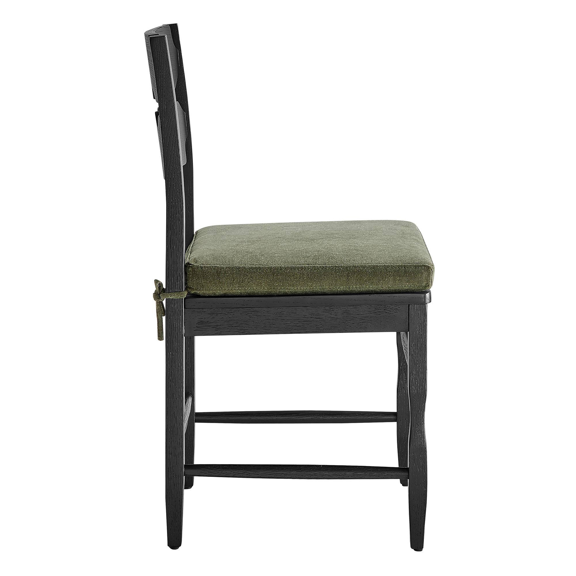 Alt View 2. Modway - Jax Oak Wood Dining Chair With Wavy Razor Back and Cushion by Modway - Black Sage.