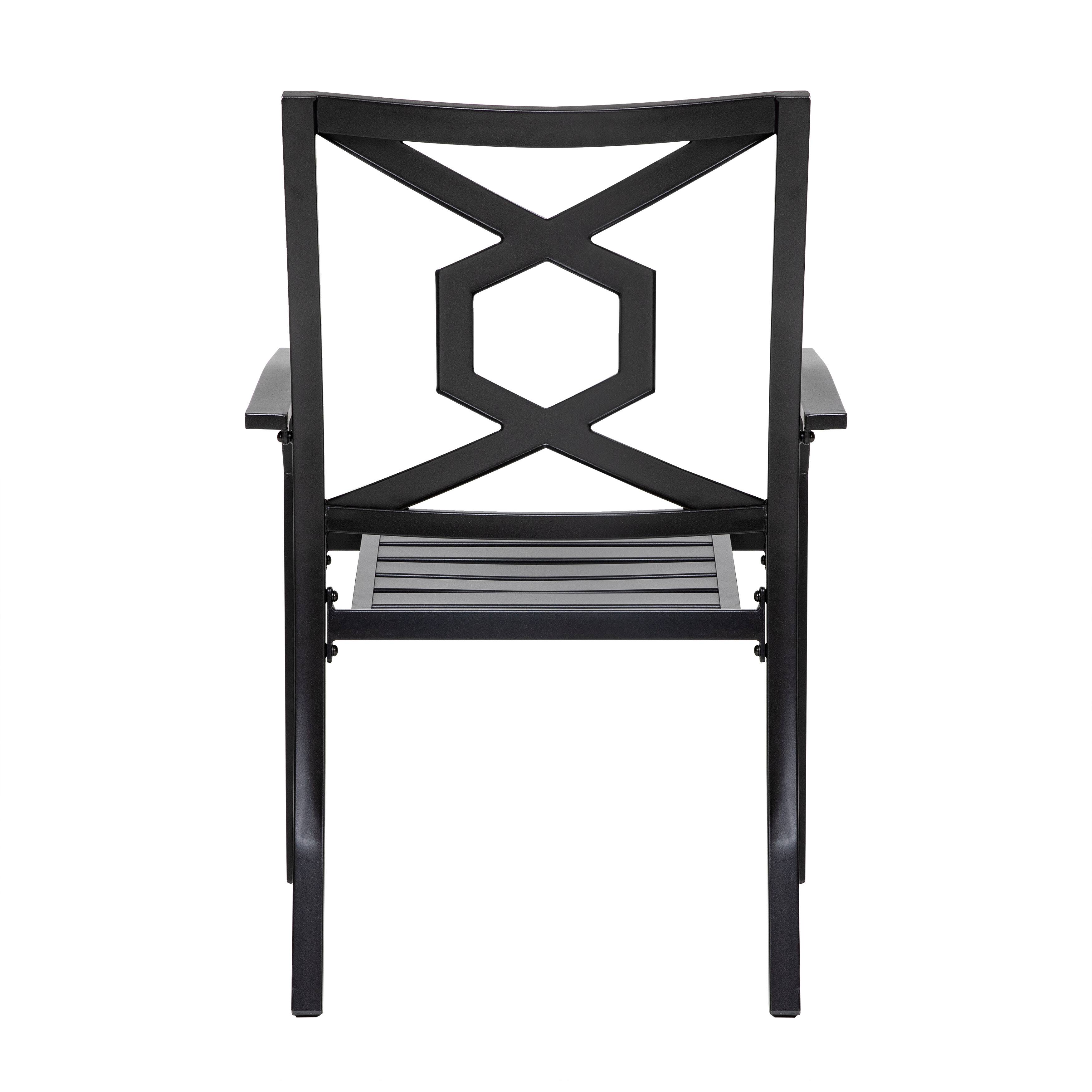 Alt View 7. Nuu Garden - Outdoor 2-Piece Iron Chair Set, Weather-Resistant Iron Frame, Powder-coated Finish - Black.