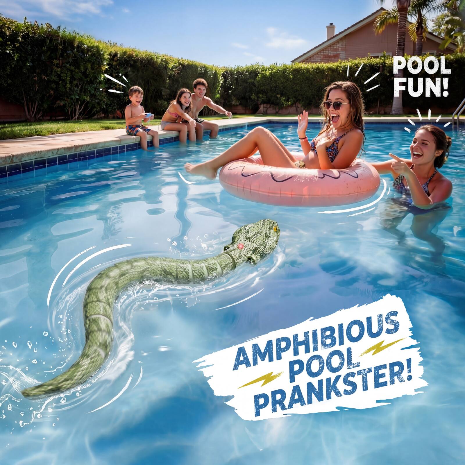 POOL FUN!  
AMPHIBIOUS POOL PRANKSTER!