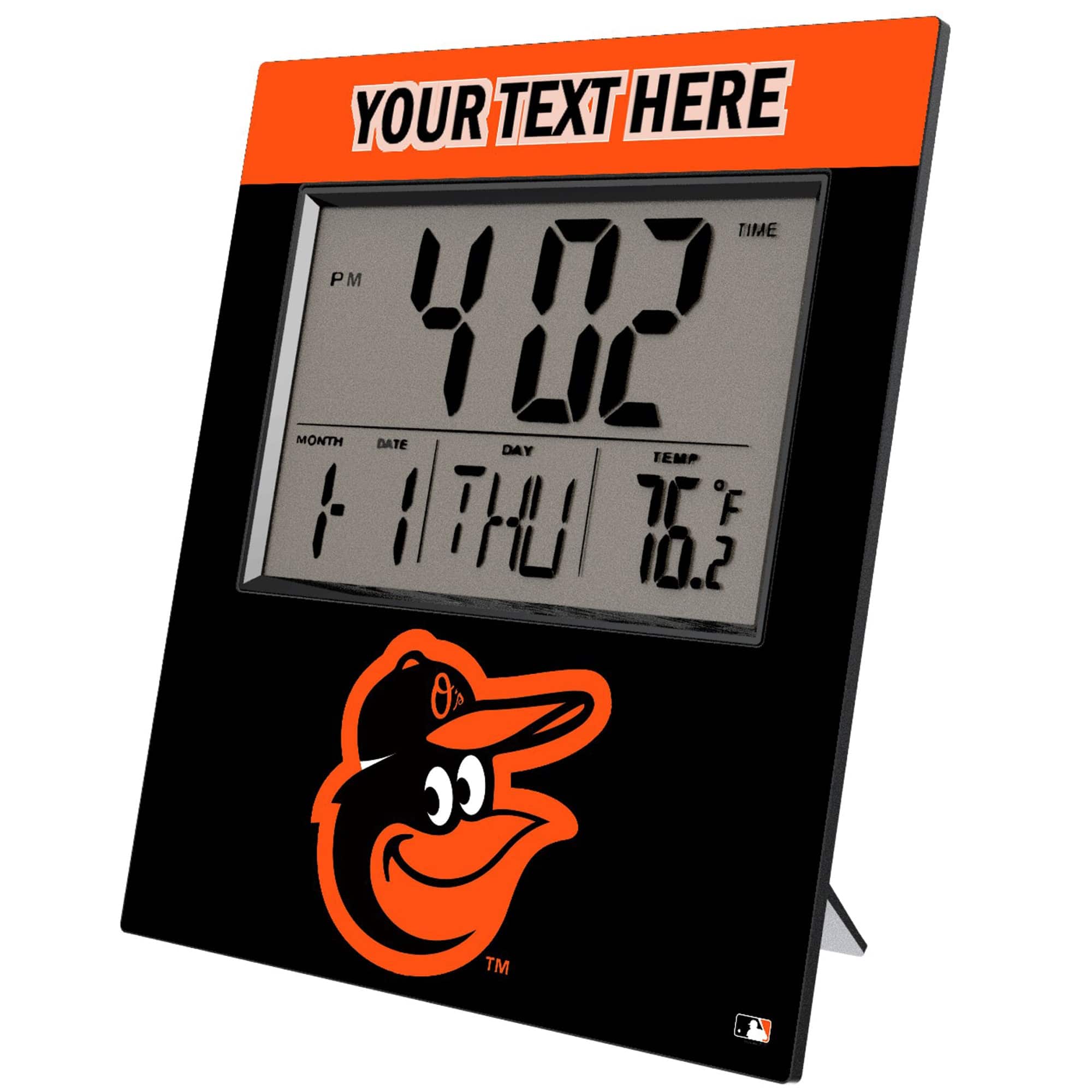 Keyscaper - Baltimore Orioles Personalized Digital Desk Clock - Multicolor