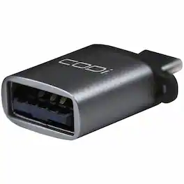 CODi - USB-C to USB-A Adapter w/ 10Gbps Data Transfer Speed - 1 x USB Type A - Female - 1 x USB Type C - Male - Space Gray - Gray Aluminum